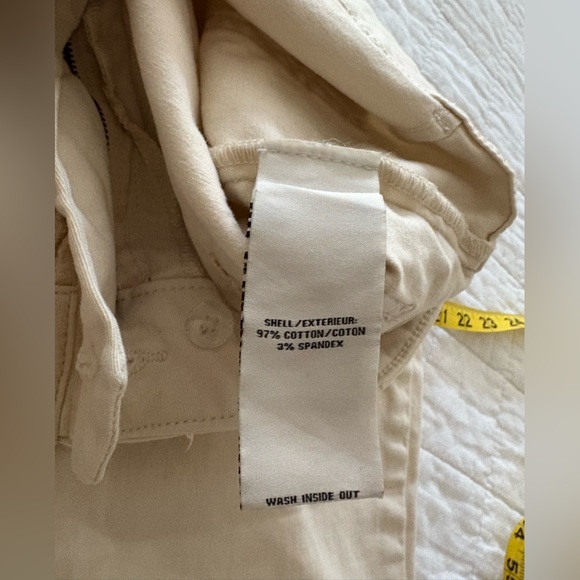 Stretch twill Wide-Leg high waist Pants cream color size 10 - Picture 3 of 9